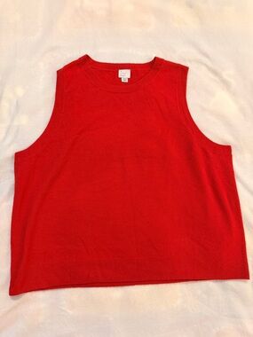 XXL Red Sleeveless Knit Sweater Tank